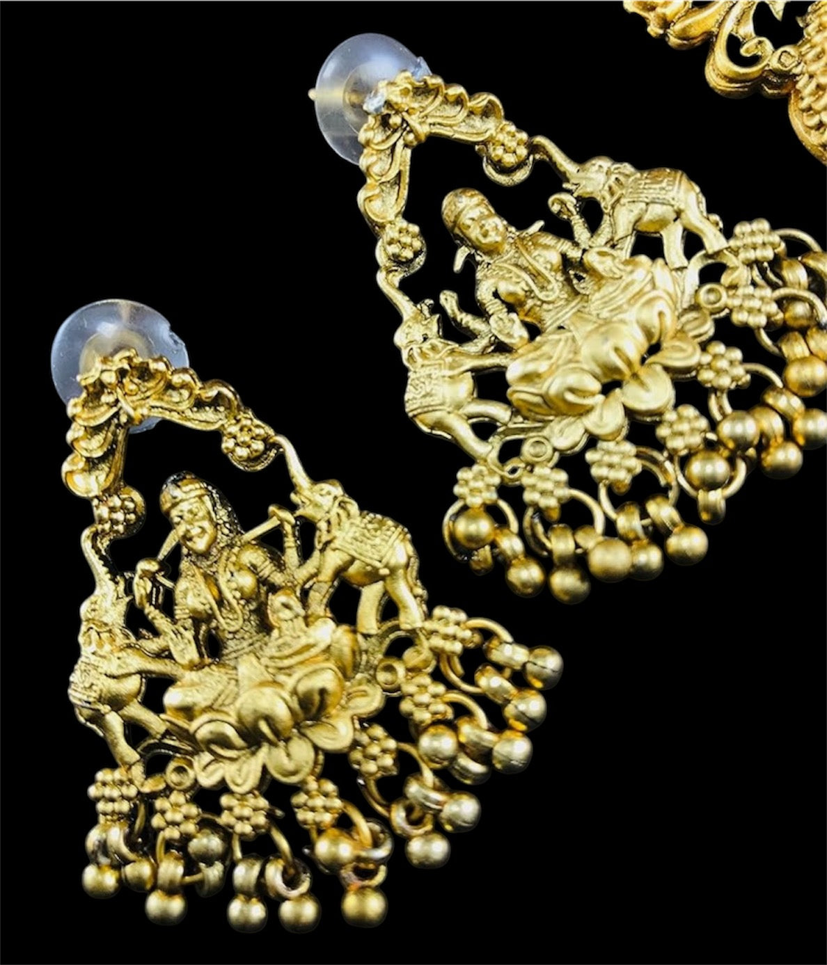 Long Necklace and Earring Set –Antique Gold Finish