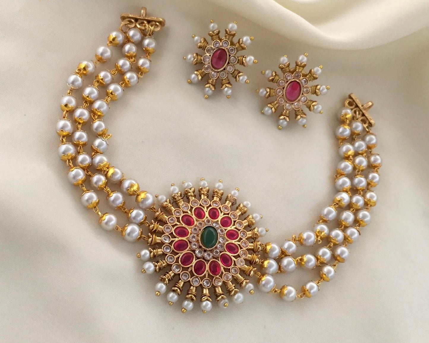 Kemp Pearl choker necklace set