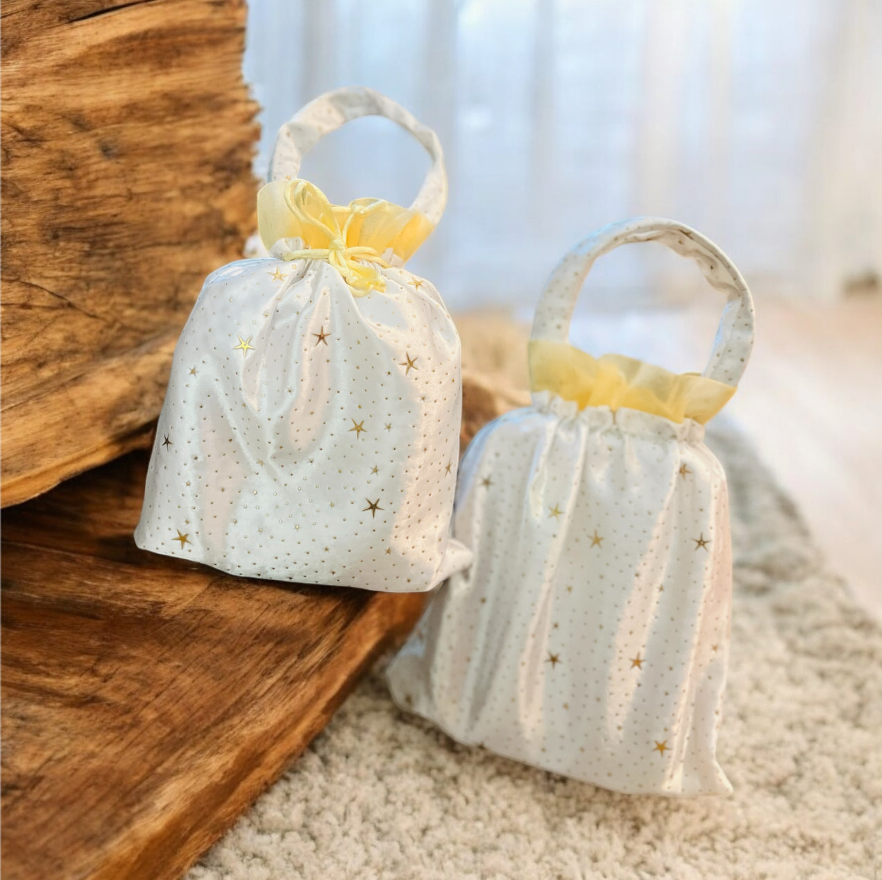 Handmade Elegant Red & White Bindi Silk Potli Bags with Handle