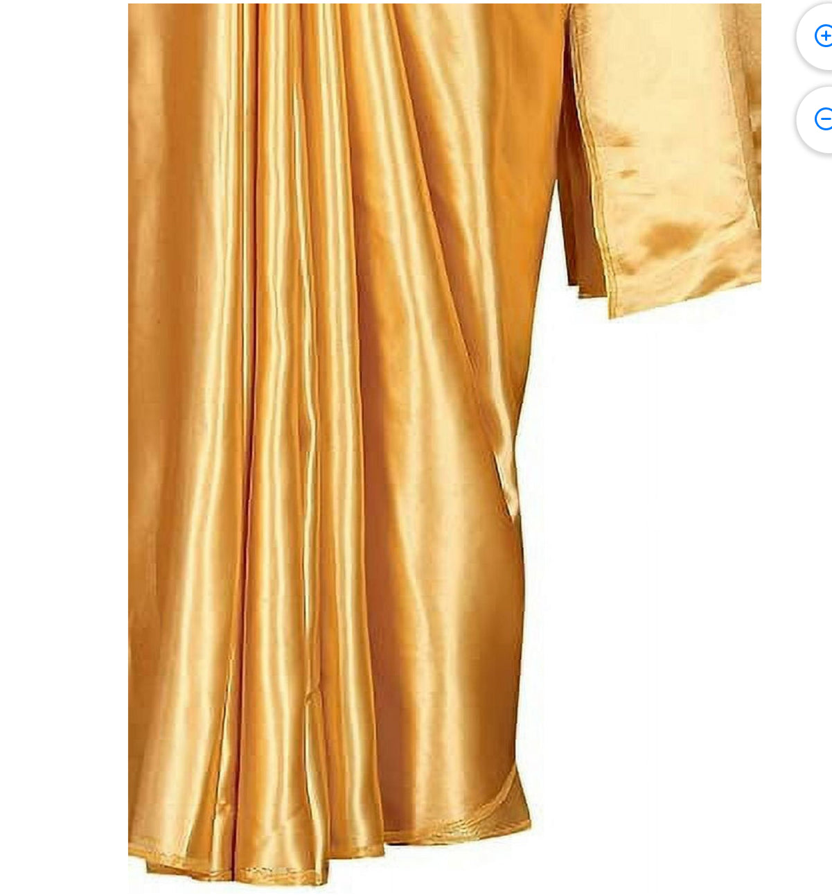 Gold Plain Satin Saree