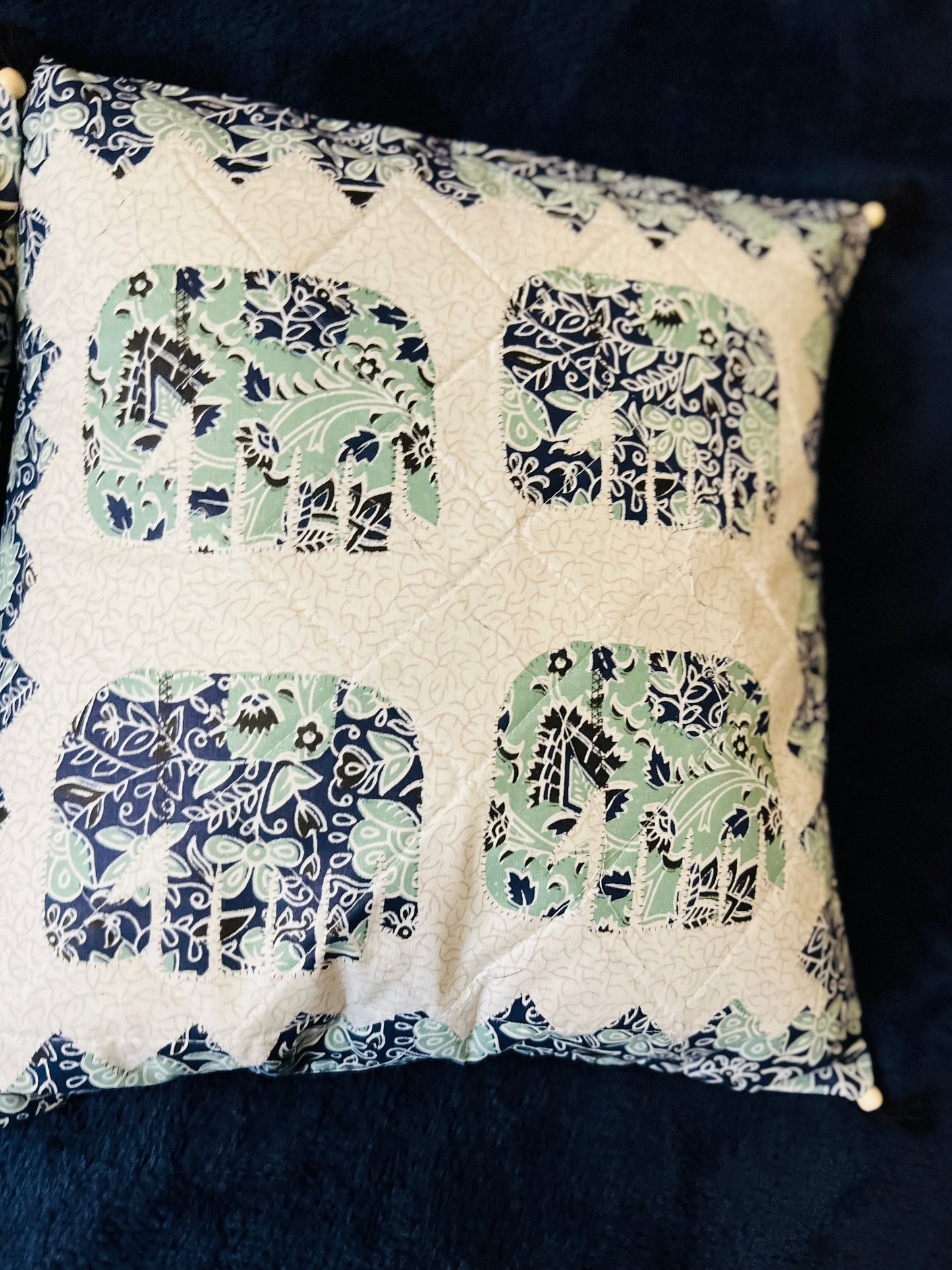 Elephant and Floral Printed Reversible Cotton Cushion Cover - Set of 2