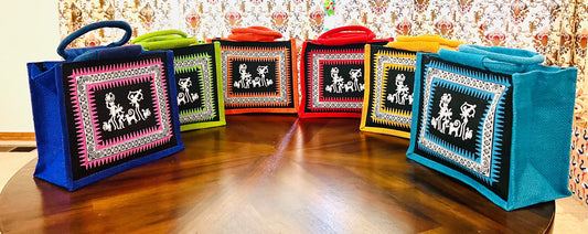 Eco Friendly Reusable Handmade Jute Bag for grocery shopping, lunch bag