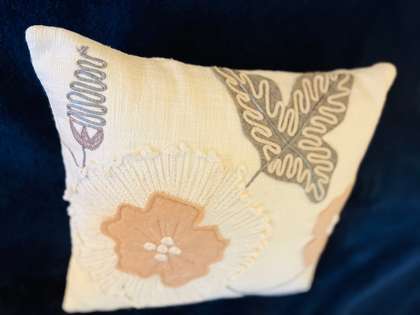 Handmade Floral Cotton Cushion Cover
