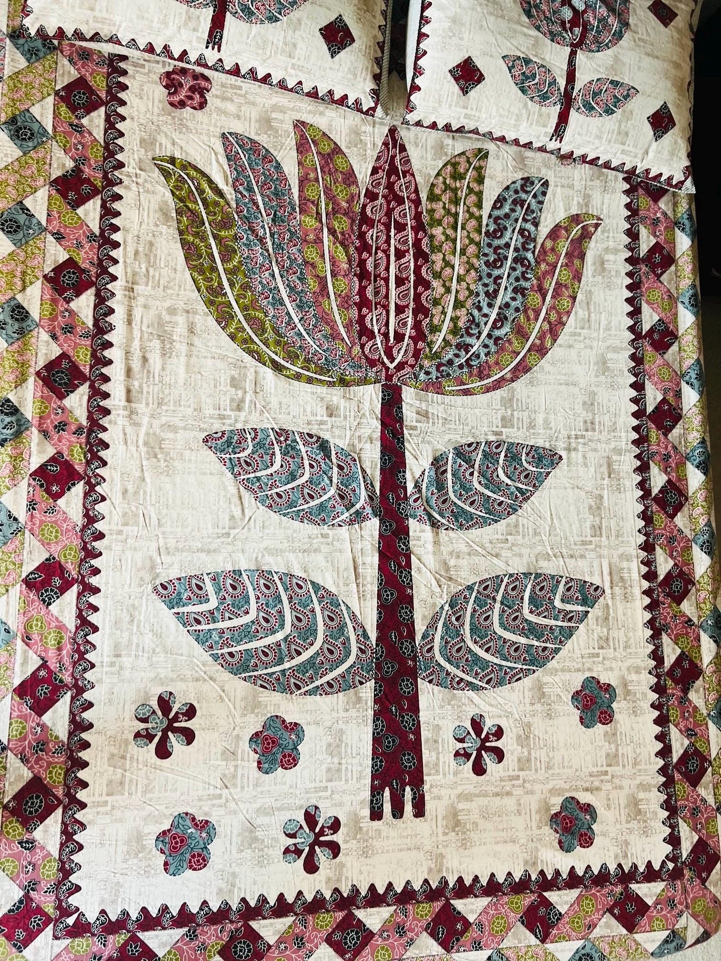 Garden Motif Floral Cotton Washable Jaipur Fitted Sheet Set