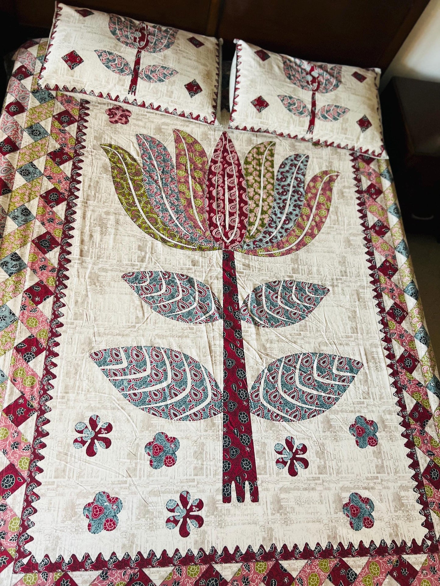 Garden Motif Floral Cotton Washable Jaipur Fitted Sheet Set