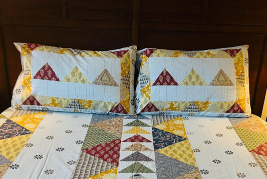 Handmade Cotton Fitted sheet with Pillow Covers Boho Style Bedding, Queen Size, Traditional Print, Perfect gift