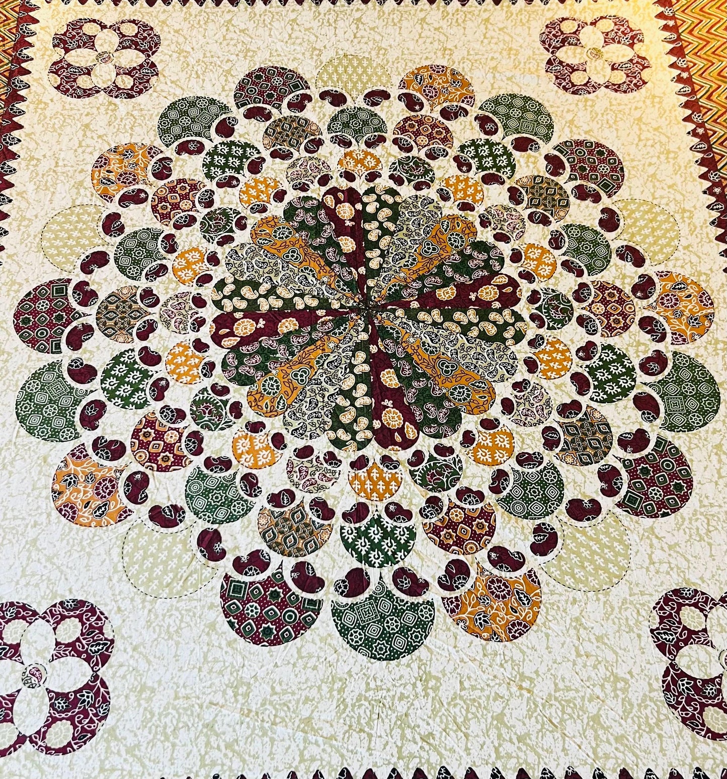 Handmade Floral Cotton Fitted sheet with Pillow Covers Boho Style Bedding