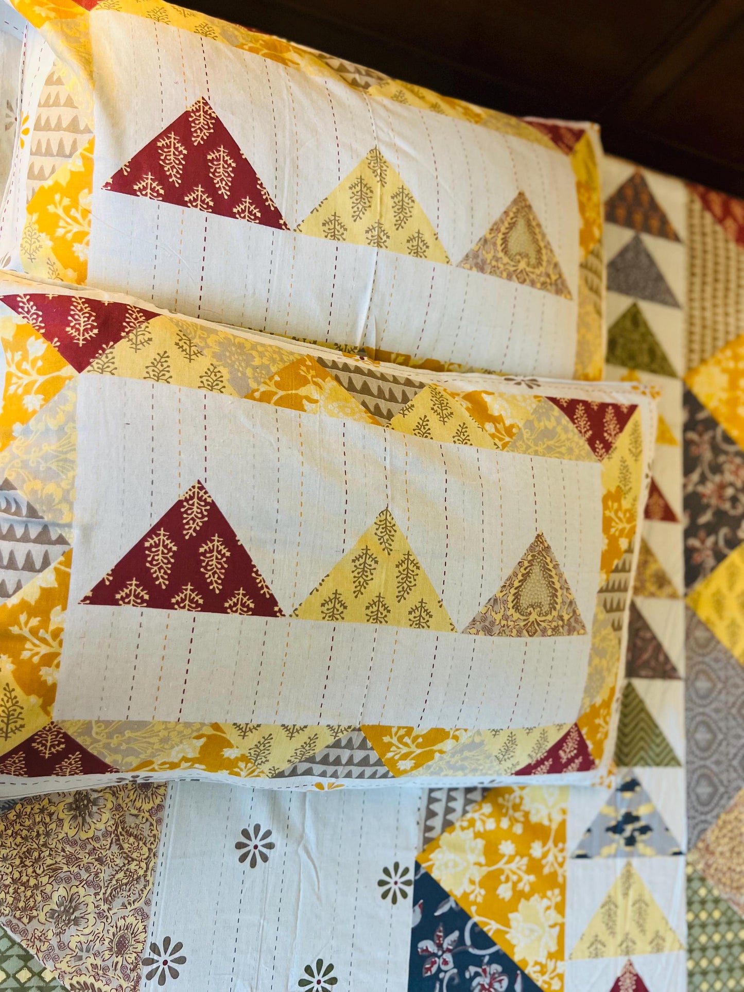 Handmade Cotton Fitted sheet with Pillow Covers Boho Style Bedding, Queen Size, Traditional Print, Perfect gift