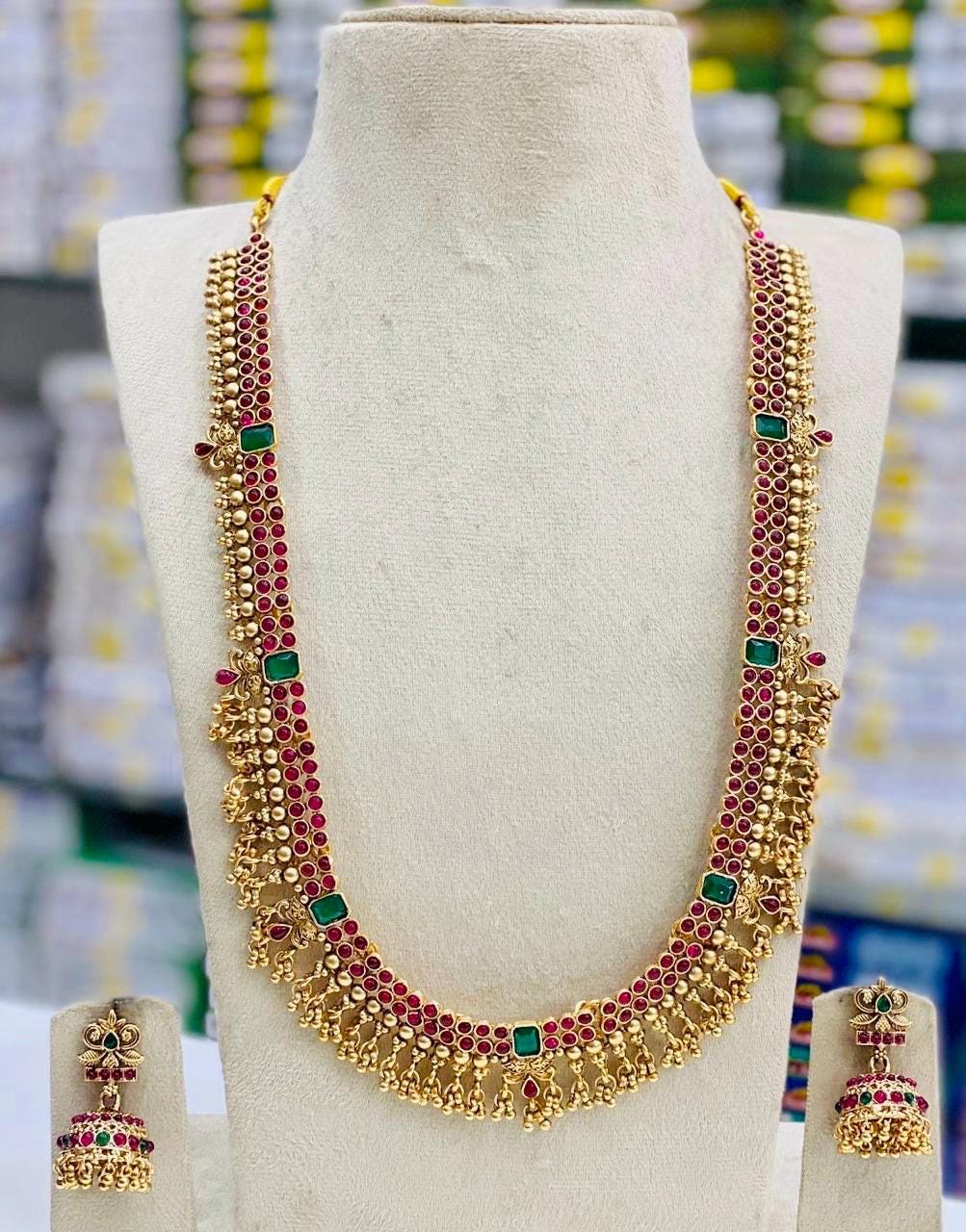 Antique Red & Green Stones Indian Jewelry