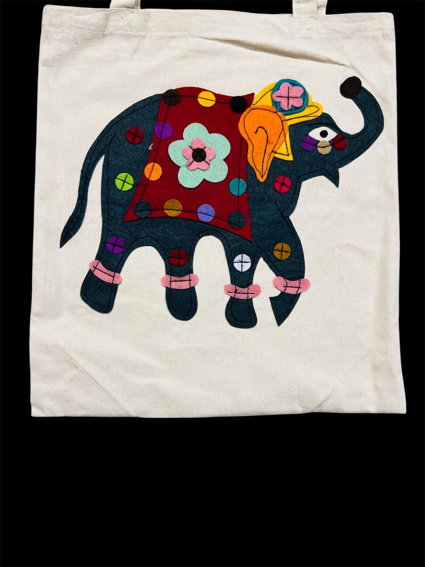 Elephant Design Eco Friendly Reusable Washable Canvas Tote Bag