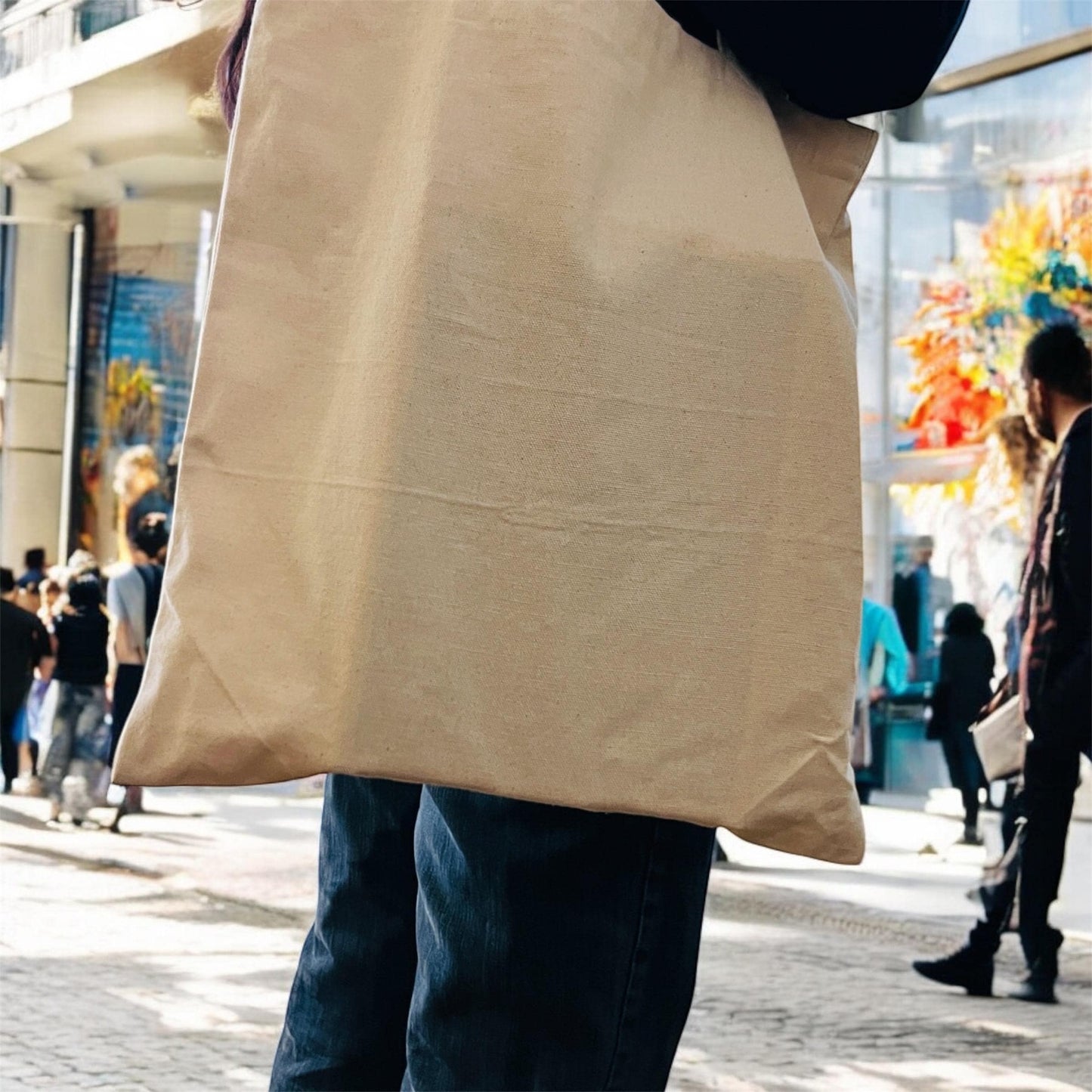Handmade Purple Lady Face Design Eco Friendly Canvas Tote Bag