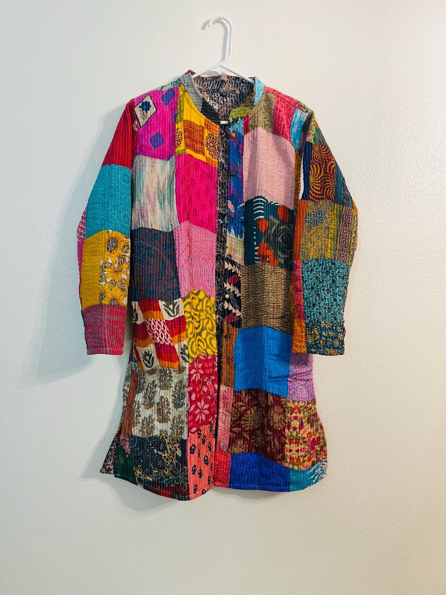 Reversible Handmade Kantha Jacket, Boho Patchwork Coat, Ethnic Winter Wear, Lightweight & Stylish, Unique Gift for Women