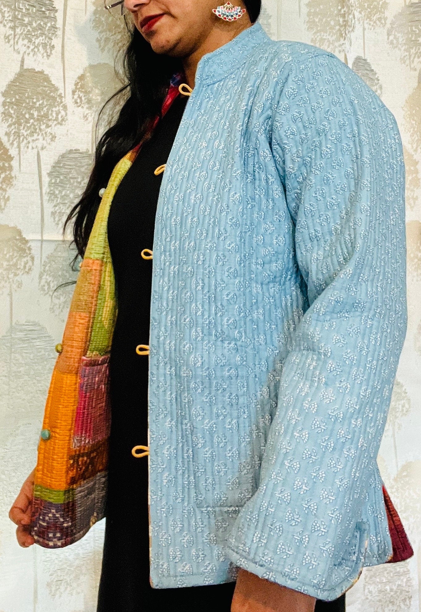 Reversible Bohemian Patchwork Kantha Jacket