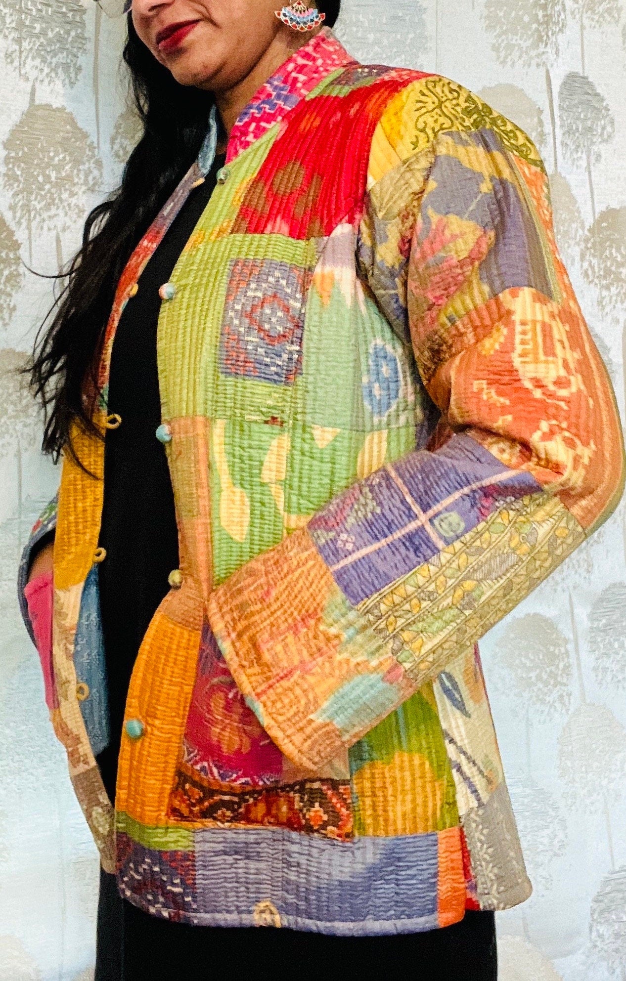 Reversible Bohemian Patchwork Kantha Jacket