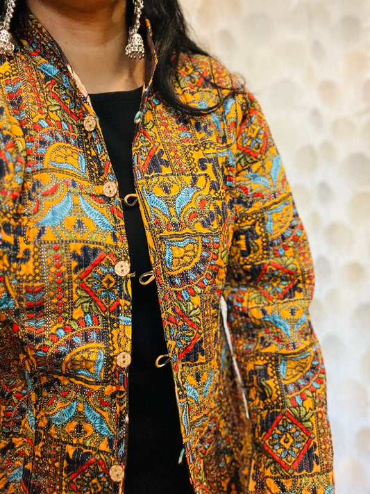Reversible Bohemian Quilted Kantha Jacket