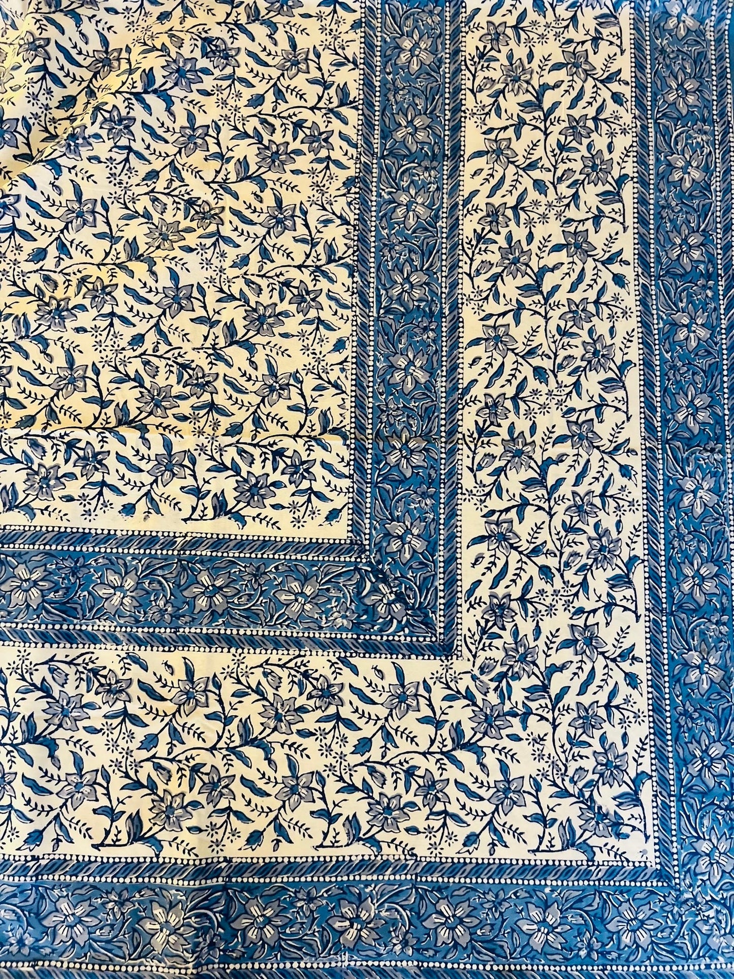 3 Piece Handmade Block Print Flat Bedsheet with 2 Pillows, 100% Cotton Washable, 90x108 Inches, Queen size, Perfect gift
