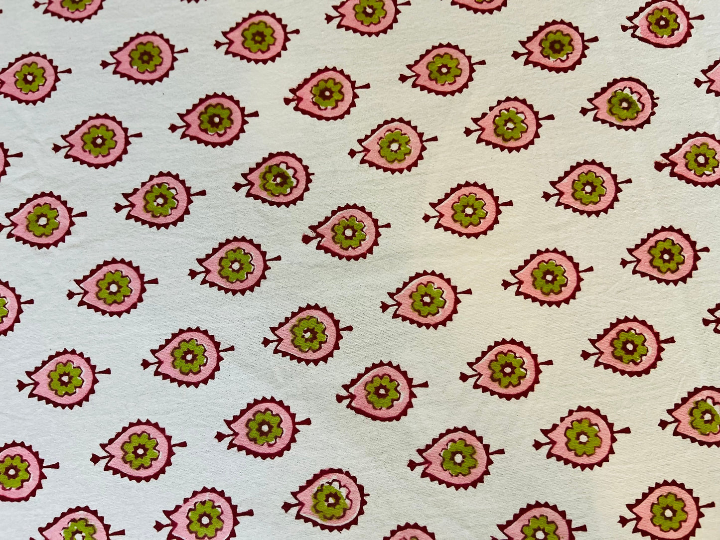 3 Piece Handmade Block Print Flat Bedsheet with 2 Pillows, 100% Cotton Washable 90x108 Inches, Floral Design Queen Set, Perfect Gift