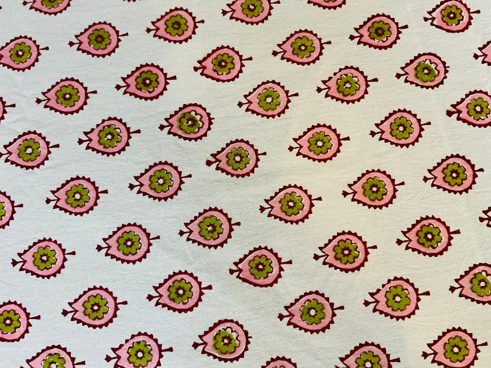 3 Piece Handmade Block Print Flat Bedsheet with 2 Pillows, 100% Cotton Washable 90x108 Inches, Floral Design Queen Set, Perfect Gift